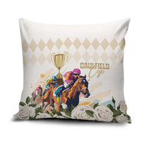 Australia Cup Caulfield Horse Racing Pillow Cover Champion Trophy Mix White Roses - Wonder Print Shop