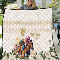 Australia Cup Caulfield Horse Racing Quilt Champion Trophy Mix White Roses - Wonder Print Shop