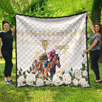 Australia Cup Caulfield Horse Racing Quilt Champion Trophy Mix White Roses - Wonder Print Shop