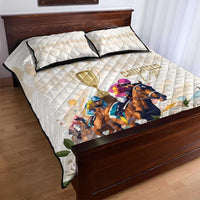 Australia Cup Caulfield Horse Racing Quilt Bed Set Champion Trophy Mix White Roses - Wonder Print Shop