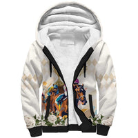 Australia Cup Caulfield Horse Racing Sherpa Hoodie Champion Trophy Mix White Roses - Wonder Print Shop
