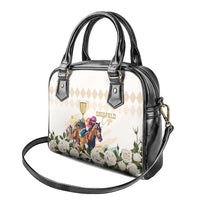 Australia Cup Caulfield Horse Racing Shoulder Handbag Champion Trophy Mix White Roses - Wonder Print Shop