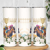 Australia Cup Caulfield Horse Racing Skinny Tumbler Champion Trophy Mix White Roses - Wonder Print Shop
