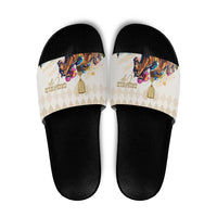 Australia Cup Caulfield Horse Racing Slide Sandals Champion Trophy Mix White Roses - Wonder Print Shop