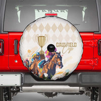 Australia Cup Caulfield Horse Racing Spare Tire Cover Champion Trophy Mix White Roses - Wonder Print Shop