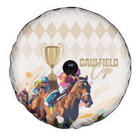 Australia Cup Caulfield Horse Racing Spare Tire Cover Champion Trophy Mix White Roses - Wonder Print Shop