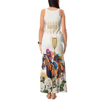 Australia Cup Caulfield Horse Racing Tank Maxi Dress Champion Trophy Mix White Roses - Wonder Print Shop