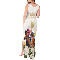 Australia Cup Caulfield Horse Racing Tank Maxi Dress Champion Trophy Mix White Roses - Wonder Print Shop