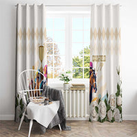Australia Cup Caulfield Horse Racing Window Curtain Champion Trophy Mix White Roses - Wonder Print Shop