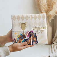 Australia Cup Caulfield Horse Racing Wrapping Paper Champion Trophy Mix White Roses - Wonder Print Shop