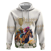 Australia Cup Caulfield Horse Racing Zip Hoodie Champion Trophy Mix White Roses - Wonder Print Shop