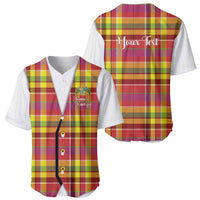 Personalized Dominica Creole Day Baseball Jersey Jounen Kweyol Red Madras Proud - Wonder Print Shop