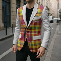 Personalized Dominica Creole Day Blazer Jounen Kweyol Red Madras Proud - Wonder Print Shop