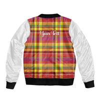 Personalized Dominica Creole Day Bomber Jacket Jounen Kweyol Red Madras Proud - Wonder Print Shop
