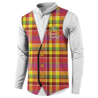 Personalized Dominica Creole Day Button Sweatshirt Jounen Kweyol Red Madras Proud - Wonder Print Shop