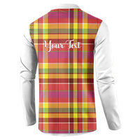 Personalized Dominica Creole Day Button Sweatshirt Jounen Kweyol Red Madras Proud - Wonder Print Shop