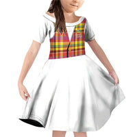 Personalized Dominica Creole Day Family Matching Off Shoulder Short Dress and Hawaiian Shirt Jounen Kweyol Red Madras Proud - Wonder Print Shop