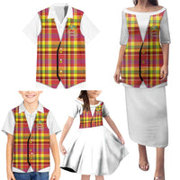 Personalized Dominica Creole Day Family Matching Puletasi and Hawaiian Shirt Jounen Kweyol Red Madras Proud - Wonder Print Shop