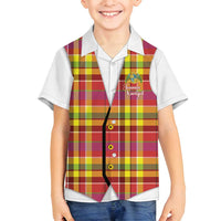 Personalized Dominica Creole Day Family Matching Summer Maxi Dress and Hawaiian Shirt Jounen Kweyol Red Madras Proud - Wonder Print Shop