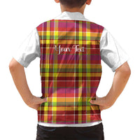 Personalized Dominica Creole Day Family Matching Tank Maxi Dress and Hawaiian Shirt Jounen Kweyol Red Madras Proud - Wonder Print Shop