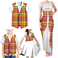 Personalized Dominica Creole Day Family Matching Tank Maxi Dress and Hawaiian Shirt Jounen Kweyol Red Madras Proud - Wonder Print Shop