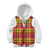 Personalized Dominica Creole Day Kid Hoodie Jounen Kweyol Red Madras Proud - Wonder Print Shop