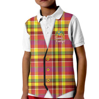 Personalized Dominica Creole Day Kid Polo Shirt Jounen Kweyol Red Madras Proud - Wonder Print Shop