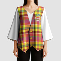 Personalized Dominica Creole Day Kimono Sleeve Blouse Jounen Kweyol Red Madras Proud - Wonder Print Shop