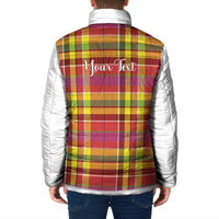 Personalized Dominica Creole Day Padded Jacket Jounen Kweyol Red Madras Proud - Wonder Print Shop