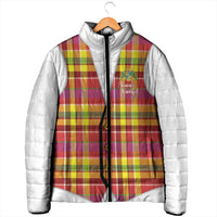 Personalized Dominica Creole Day Padded Jacket Jounen Kweyol Red Madras Proud - Wonder Print Shop