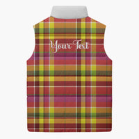 Personalized Dominica Creole Day Sleeveless Puffer Jacket Jounen Kweyol Red Madras Proud - Wonder Print Shop