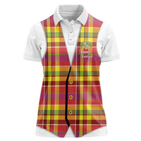 Personalized Dominica Creole Day Women Polo Shirt Jounen Kweyol Red Madras Proud - Wonder Print Shop