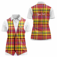 Personalized Dominica Creole Day Women Polo Shirt Jounen Kweyol Red Madras Proud - Wonder Print Shop