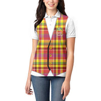 Personalized Dominica Creole Day Women Polo Shirt Jounen Kweyol Red Madras Proud - Wonder Print Shop