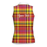 Personalized Dominica Creole Day Women Sleeveless Polo Shirt Jounen Kweyol Red Madras Proud - Wonder Print Shop