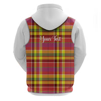Personalized Dominica Creole Day Zip Hoodie Jounen Kweyol Red Madras Proud - Wonder Print Shop