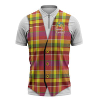 Personalized Dominica Creole Day Zipper Polo Shirt Jounen Kweyol Red Madras Proud - Wonder Print Shop