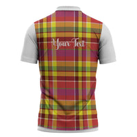 Personalized Dominica Creole Day Zipper Polo Shirt Jounen Kweyol Red Madras Proud - Wonder Print Shop