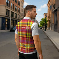 Personalized Dominica Creole Day Zipper Polo Shirt Jounen Kweyol Red Madras Proud - Wonder Print Shop
