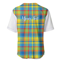 Personalized Dominica Creole Day Baseball Jersey Jounen Kweyol Blue Madras Proud - Wonder Print Shop