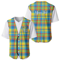 Personalized Dominica Creole Day Baseball Jersey Jounen Kweyol Blue Madras Proud - Wonder Print Shop