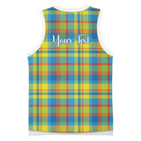 Personalized Dominica Creole Day Basketball Jersey Jounen Kweyol Blue Madras Proud - Wonder Print Shop