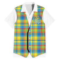 Personalized Dominica Creole Day Family Matching Mermaid Dress and Hawaiian Shirt Jounen Kweyol Blue Madras Proud - Wonder Print Shop