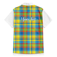 Personalized Dominica Creole Day Family Matching Mermaid Dress and Hawaiian Shirt Jounen Kweyol Blue Madras Proud - Wonder Print Shop