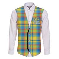 Personalized Dominica Creole Day Family Matching Mermaid Dress and Hawaiian Shirt Jounen Kweyol Blue Madras Proud - Wonder Print Shop