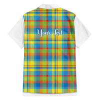 Personalized Dominica Creole Day Family Matching Off The Shoulder Long Sleeve Dress and Hawaiian Shirt Jounen Kweyol Blue Madras Proud - Wonder Print Shop