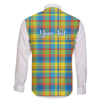 Personalized Dominica Creole Day Family Matching Tank Maxi Dress and Hawaiian Shirt Jounen Kweyol Blue Madras Proud - Wonder Print Shop