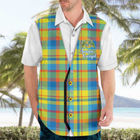 Personalized Dominica Creole Day Hawaiian Shirt Jounen Kweyol Blue Madras Proud - Wonder Print Shop