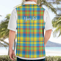 Personalized Dominica Creole Day Hawaiian Shirt Jounen Kweyol Blue Madras Proud - Wonder Print Shop