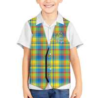 Personalized Dominica Creole Day Hawaiian Shirt Jounen Kweyol Blue Madras Proud - Wonder Print Shop